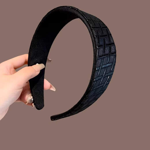 KAMALUN headband women's high-end going out headband wide-brimmed headband 2025 light luxury women's face wash headband to cover white hair black brand gift box