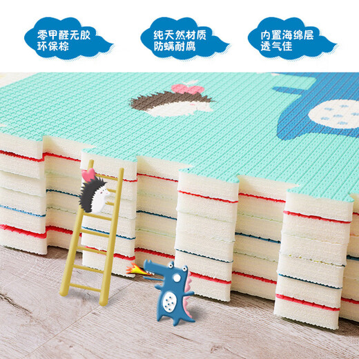 Mat de rastreo de bebés Anti-Fall empalmante de espuma XPE Mat de la espuma del dormitorio de la sala de estar Anti-Slip aislamiento de sonido a prueba de humedad 60*60cm6 Piezas Forest College + Puppy Ding Ding 60*60*2.0 6 piezas 120*180