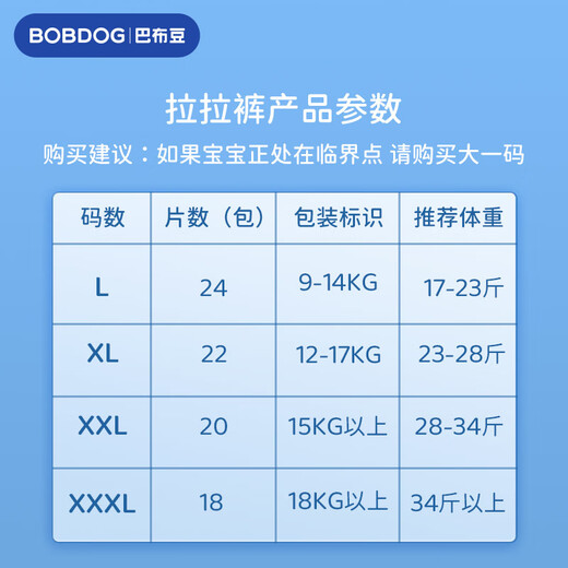 Babudou (bobdog) yunrou tirant pantalon ultra mince couches de couches respirantes essai bébé essai bébé et adapté à la peau sèche et pas de pantalons de traction sans éputs xl66 comprimés [23-28jin [Jin est égal à 0,5 kg]]]