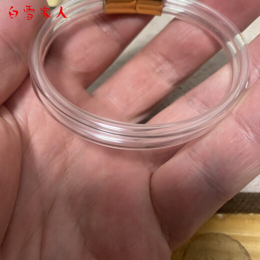 Bai Xue family's double circle openable cinnabar filling bracelet, transparent hose bracelet, a safe and prosperous year, double circle 4mm transparent semi-finished product, free spare glue, 60-62 circle mouth