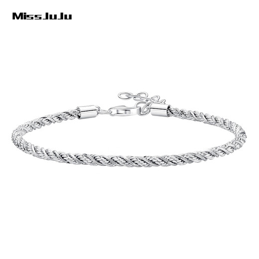 Miss JuJu pt950 platinum double chain wrap bracelet women's new platinum bracelet, weight 10.2-10.4g, length 16+3cm