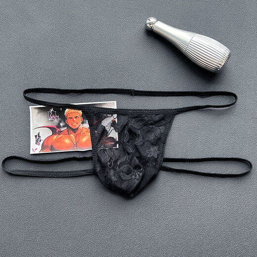 Men's underwear sexy private fun sexy men's lace transparent doublet underwear sexy one black