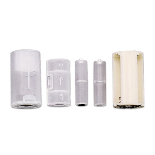 Dafuri No. 5 to No. 1/2 battery converter No. 7 to No. 5 emergency conversion barrel, negative electrode with copper bottom AAA to AA/C/D No. 5 to No. 2 PP environmentally friendly material (2 pieces)