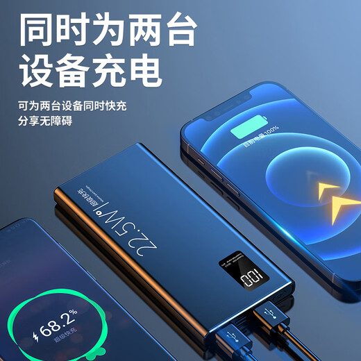 Zalo 3C certification丨Can be used on airplanes Power bank 20000 mAh 22.5W super fast charging large capacity mobile power supply suitable for Huawei Apple PD18/20W Xiaomi flash charging