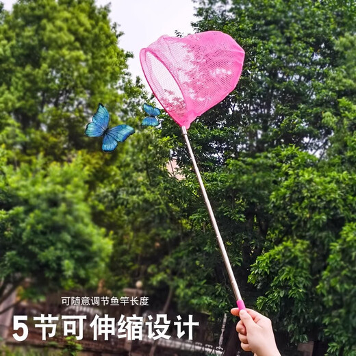 过家家玩具儿童捞鱼网可伸缩蜻蜓捞兜彩色捕蝴蝶网捞户外玩具 伸缩网【随机颜色】 2个