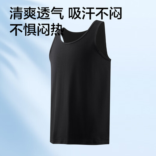 Jingshu Cotton [Pure Cotton Vest] Men's Base Shirt 10A Antibacterial Sweat-absorbing and Breathable Yellowing Resistant White 2XL