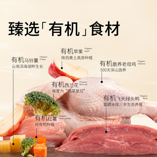 Wandino organic ingredients low-temperature baked dog food Teddy small dogs, medium and large adult dogs and puppies, 3 packs g 3 packs