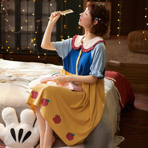 康美诗搞怪可爱女伴娘晨袍结婚在逃团新娘服公主风睡衣夏季睡裙姐妹婚礼 长袖16823+拍照道具 M