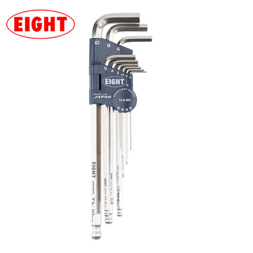 EIGHT Japan Bailey hexagonal wrench set extended 6-corner hexagonal hexagonal screwdriver tool original imported TLS-9NX metric diamond head special 9-piece set