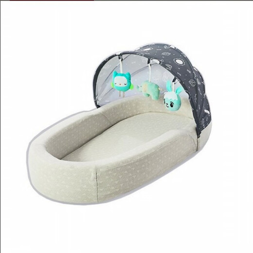Moonship spring and summer style bed-in-bed portable newborn uterus bionic bed for sleeping cartoon cradle crib white