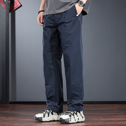 
New Balance casual pants men loose straight summer thin wrinkle-resistant wear-resistant brand versatile outdoor sports quick-drying long pants men Navy blue XL