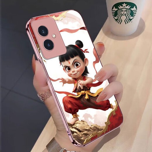着幻（ZHUOHUAN）哪吒荣耀100手机壳简约金属漆时尚个性耐脏玻璃哪吒感轻奢 荣耀100 【金属红新年红】SY12189哪吒