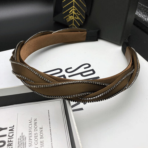 Kamalun (KAMALUN) 2025 New Flash Diamond Headband Light Luxurious High-crested Headband Showing Face Small Temperament Headband Women’s Pressed Hair Card Gift for Girlfriend Black + Brand Gift Box