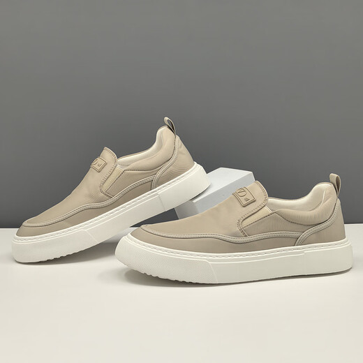 Leopard rider; QI PAO REN brand canvas shoes for men [one foot pedal] new style versatile breathable casual shoes for old Beijing cloth shoes for men. Main picture 38 (240mm)