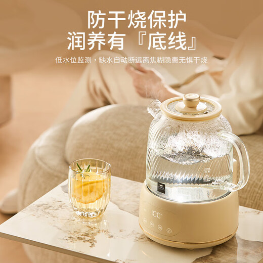 World KitchenCorning full glass body health kettle 1.6L large capacity constant temperature kettle electric kettle office multi-function teapot flower tea kettle 24h reservation 72h heat preservation 1.6L tea drain + stew pot