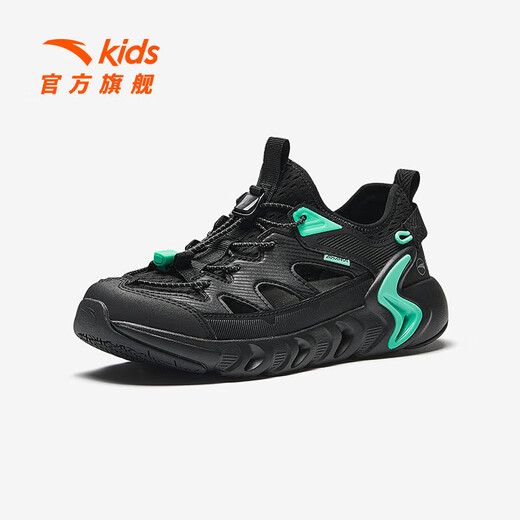 ANTA Children's Sandals Men's Big Children's Shoes 2025 Summer New Kawagoe Outdoor River Tracing Shoes Soft Elastic Breathable Beach Shoes Black-2 40