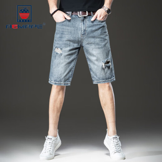 AEMAPE Brand Casual Denim Shorts Hombres del verano Manguilado de la marca de mezclilla de mezclilla