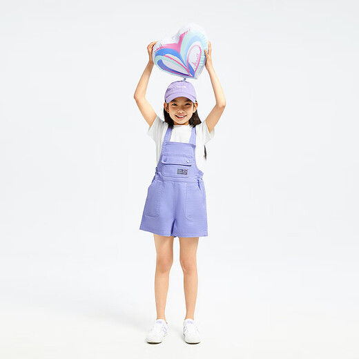 Annale Annai children's clothing girls overalls 2025 summer new casual fashion loose purple trendy elastic shorts