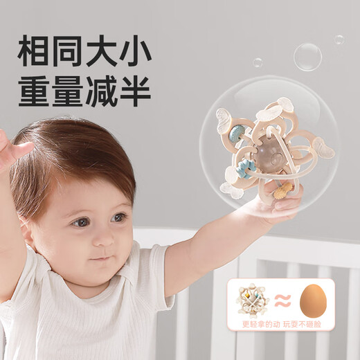 Royalcare Manhattan teether ball for babies 0-3-6 months, teething hand grasping ball, baby can chew food-grade silicone toy, Manhattan ball, skin texture-anti-chain/powder