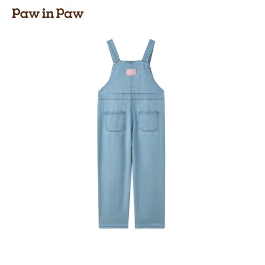 PawinPaw Bingfumei Cartoon Bear Children's Wear 25th Spring and Summer New Girls Loose Denim Overalls