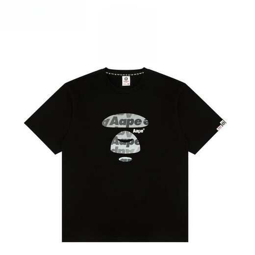 AAPE Trendy Brand Ape Pure Cotton New Affe Kopf Sommer vielseitig lose kurzärmelige Tarn-Cartoon-Buchstaben gedrucktes T-Shirt 723# White L.