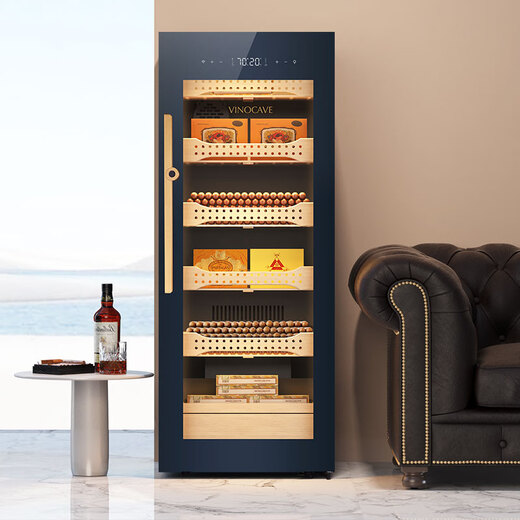 Vinocave (Vinocave) cigar cabinet, constant temperature and humidity control, eggplant cultivation cabinet, intelligent constant humidity solid wood humidity and temperature adjustable household CH-200AH- 200L