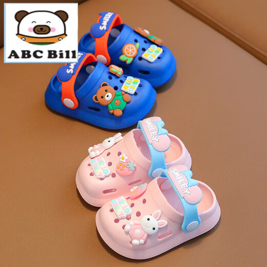 ABC Bill Slippers Home Summer Sandals para niños Pequeños y medios para niños Interior Soft Sole Sobre Bob Too Hole Shoes Pink 10.5 120 Longitud interior aproximadamente 11.5 cm adecuada para 16-17