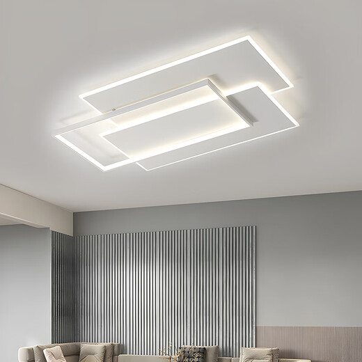 Spark Ball Wohnzimmer Licht Neue LED Deckenleuchte rechteckige Scheinwerfer moderne einfache atmosphärische Hauptschlafzimmerzimmer-Esszimmerlampe [9911] 110*70 cm-Wuji Dimmen