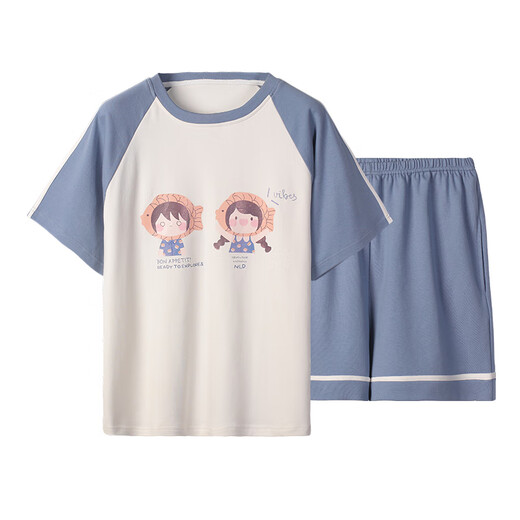 Pang Donglai DL Pajamas Summer des shorts mignons de grande taille de shorts de grande taille Cartoon mince en deux pièces Spring and Automne Home Clothes Bourgogne Skm6627 Couleur d'image M (recommandé 75-95jin [Jin est égal à 0,5 kg]))