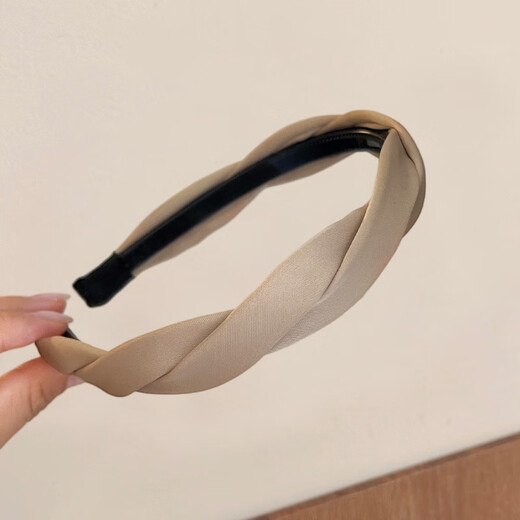 BARY REEF Haiqing blue linen braided headband, temperament, high skull headband, women's 2025 new wide-brimmed headband, royal blue