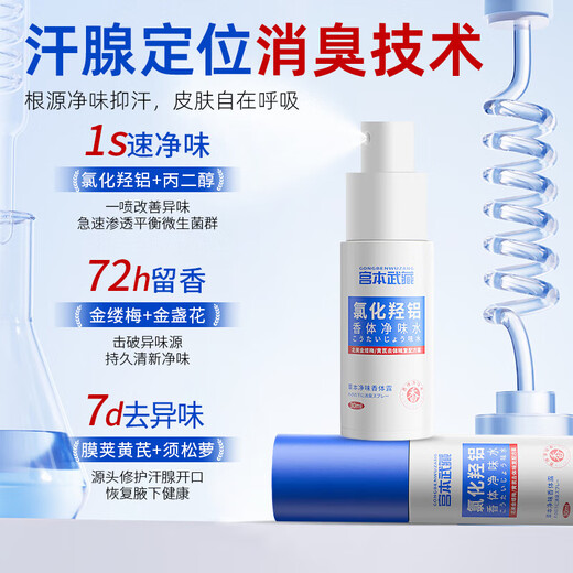 Miyamoto Musashi Aluminum Hydroxychloride Body Odor Spray 30ml*3 bottles Armpit Antiperspirant Lotion Root Deodorization Unisex