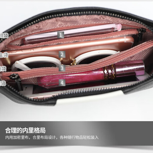 丝芙伦（seefulun）欧美时尚真皮信封手拿包潮女百搭头层牛皮信封包大容量手包肩挎包 口红大号现货