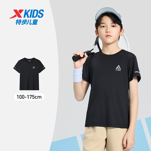 Camiseta de manga corta de tamaño medio de XTep Top de manga corta Nuevo deportes Tortos T Cortes T Black [9215] Única M 120