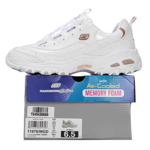 
Skechers [Classic] Skechers women's shoes spring new classic casual shoes panda shoes thick sole sneakers running shoes 11976-WGD 35