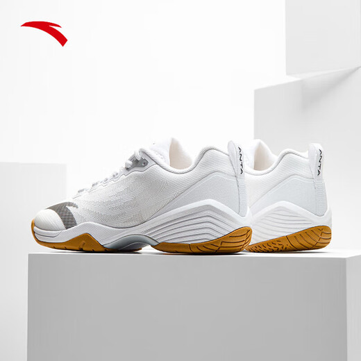 ANTA Aurora Table Tennis Shoes丨Sports Shoes Women's Badminton Shoes 2025 Winter New Training Shoes Pure White/Basic Black-1 38.5