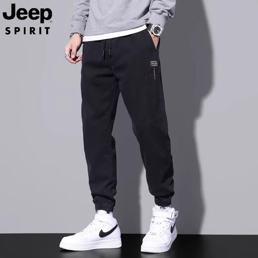 Jeep Spirit Jeep American Working Jeans Männer 2025 Sommer Lose Krawatte Harun Casual Hosen Männer Frühling und Sommer 9859 Black M.