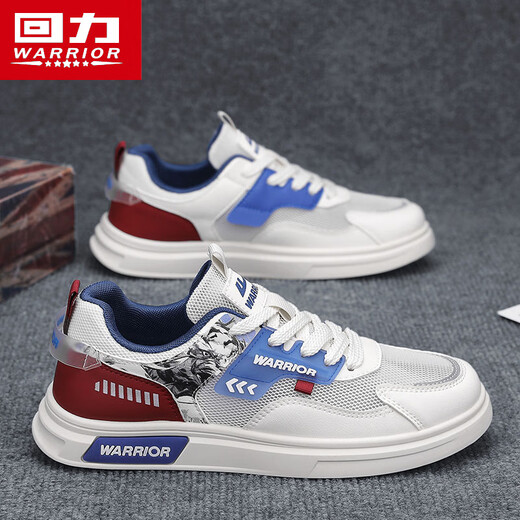 
Warrior men's shoes summer versatile mesh shoes men's breathable casual shoes men's L758N white red and blue 42