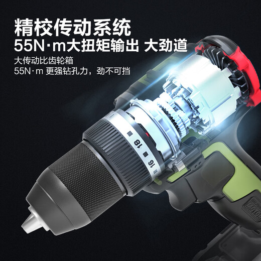 Taladro de batería de litio de Wicks WU182 Industrial Grado sin escobillas Rotación eléctrica Rotación 369 Taladro a mano Taladro de destornillador eléctrico + Hammer 182 + 3884.0 Doble Electricidad Rápida Carga rápida