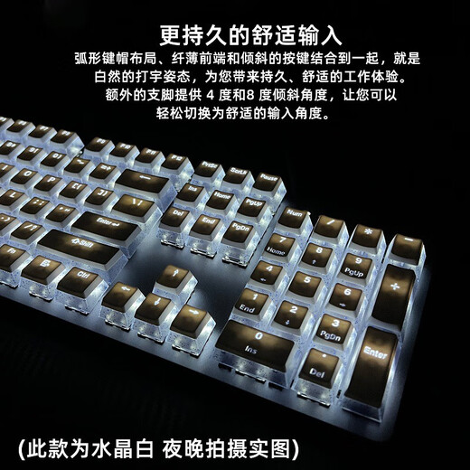 LOGITECH罗技K845机械键盘有线 布丁麻将水晶白 高颜值办公 电竞游戏 红轴 冰雪王国 PBT 青轴