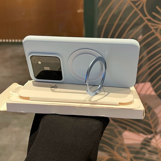 Suitable for Xiaomi 15Pro mobile phone case, new 360 swivel stand, Xiaomi 14pro liquid silicone anti-fingerprint simple matte women's anti-fall skin feel all-inclusive 17Pro dirt-resistant blue mist blue liquid silicone comes with 360 swivel stand Xiaomi 15