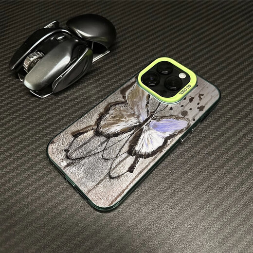 Povorm adapté pour Apple 15Promax Mobile Phone Case Nouveau 14 Retro 13 Dream 12 Niche Cartoon 11 Spring XS Anti-Fall xr couple Internet Celebrity plus femelle iPhone Hard Shell Light Pink - Textured Butterfly Yla723 Flat iPhone 14 Plus