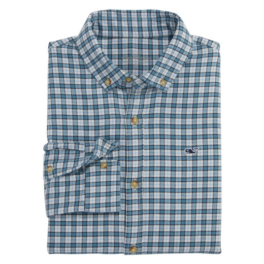 Vineyard vines boys stretch flannel plaid shirt, Larkspur Larkspur Medium