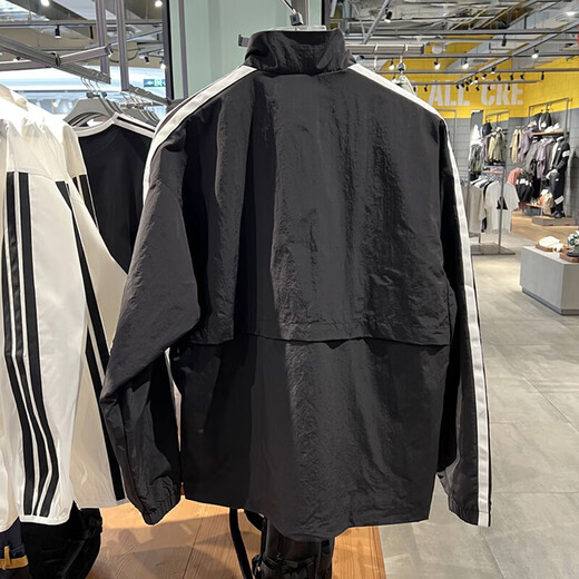 阿迪达斯 （adidas）外套男装2025夏季新款运动服梭织时尚百搭休闲立领上衣夹克KC3894 KC3892黑色/白 S