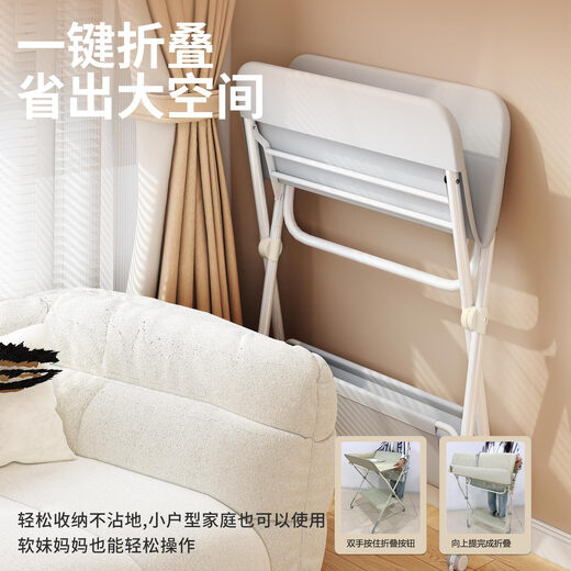 LNGA LANDGRE尿布台婴儿护理台便携式多功能可折叠可洗浴宝宝床上换尿布抚触台 灰色六代[MAX双层玩具款][八