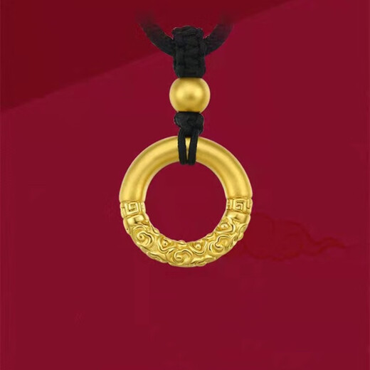 GIOIO Bengal red gold jewelry sand gold Ruyi gold hoop pendant for men and women safe buckle Xiangyun copper plating Ruyi gold hoop quality