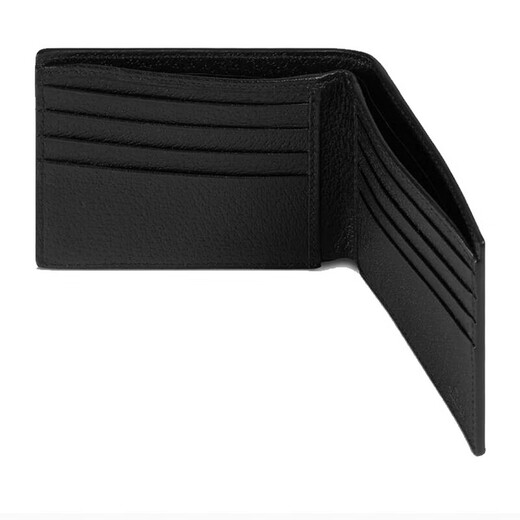 Gucci luxury men's bag OffTheGrid series classic double G black fabric folding wallet black