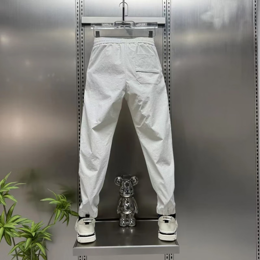 LISER小新严选服饰男士休闲裤2025春夏薄款束脚裤潮流修身百搭运动长裤 灰白色(6625) 29 (建议90-115斤)
