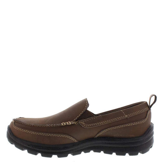 Deer Stags children's leather shoes, casual loafers for boys aged 8-12, synthetic leather, comfortable and easy to wear, brown 6.5 Big Kid