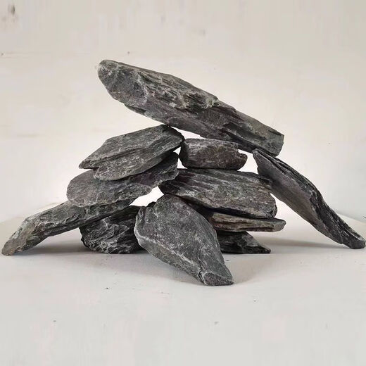 Pure natural stream stone fish tank landscaping stone flakes turtle basking back schist climbing pet rockery terrace landscaping stone 3Jin Jin equal to 0.5kg 20-30cm schist size matching