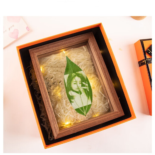 Fotos personalizados de la hoja de iosn Ping Foot, una hoja de tallado de hojas, hojas personalizadas, retrato creativo de la vida ping una hoja + sello de plástico [marcador] + sin marco de fotos